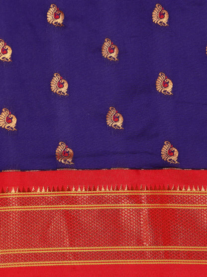 Paithani Saree Silk Blend | Big Peacock Meena Butti | Party Wear