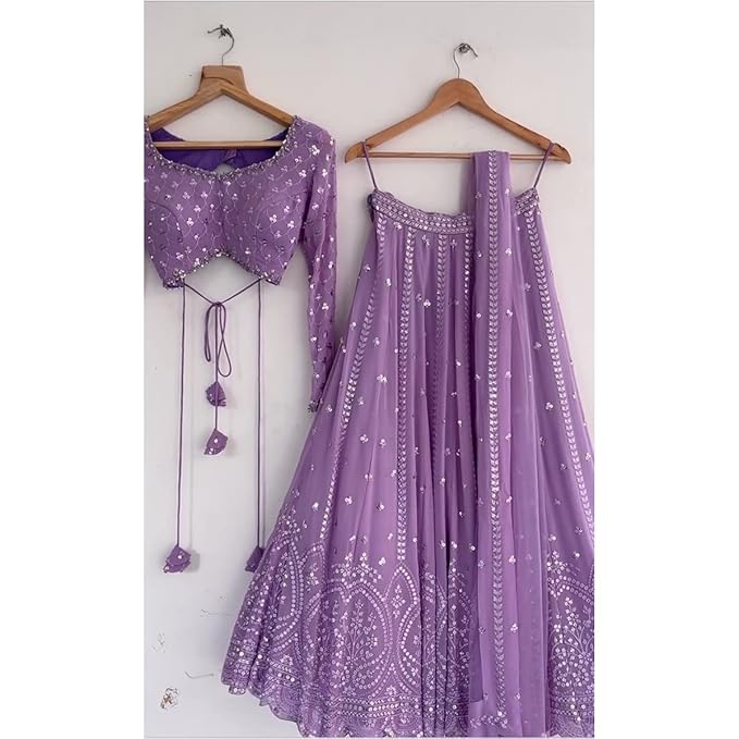 Women's Net Semi Stitched Lehenga Choli