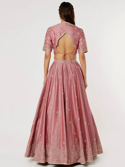 Gorgeous Pink Sequins Art Silk Lehenga Choli With Dupatta