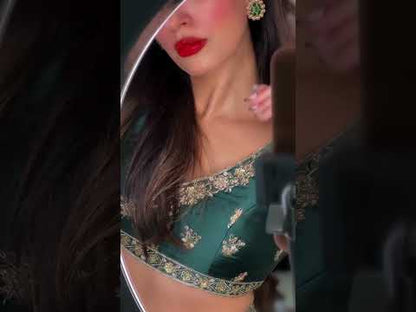 Heavy Embroidered Work Green Bridal Lehenga Choli