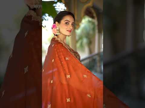 Orange Thread Embroidered Silk Lehenga Choli For Wedding