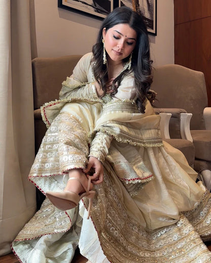 Off White Colour Trending Anarkali Suit Set