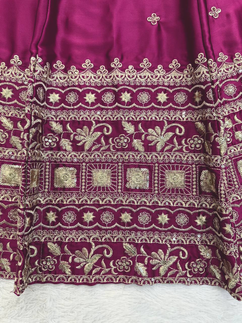 Royal Wine Embroidered Lehenga Choli Set
