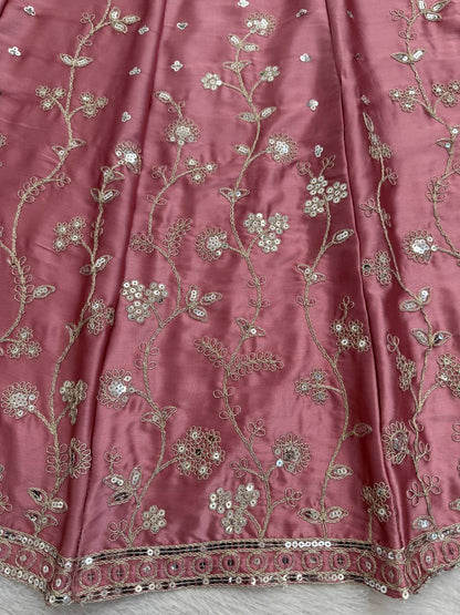 Blush Pink Embroidered Lehenga Choli Set