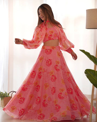 PURE SOFT ORGANZA SILK FABRIC FULLY FLAIR KALI PATTERN AND CANVAS PATTA WITH DUPPTA SET ,PENT READY TO WEAR