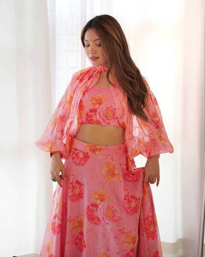 PURE SOFT ORGANZA SILK FABRIC FULLY FLAIR KALI PATTERN AND CANVAS PATTA WITH DUPPTA SET ,PENT READY TO WEAR