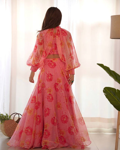 PURE SOFT ORGANZA SILK FABRIC FULLY FLAIR KALI PATTERN AND CANVAS PATTA WITH DUPPTA SET ,PENT READY TO WEAR