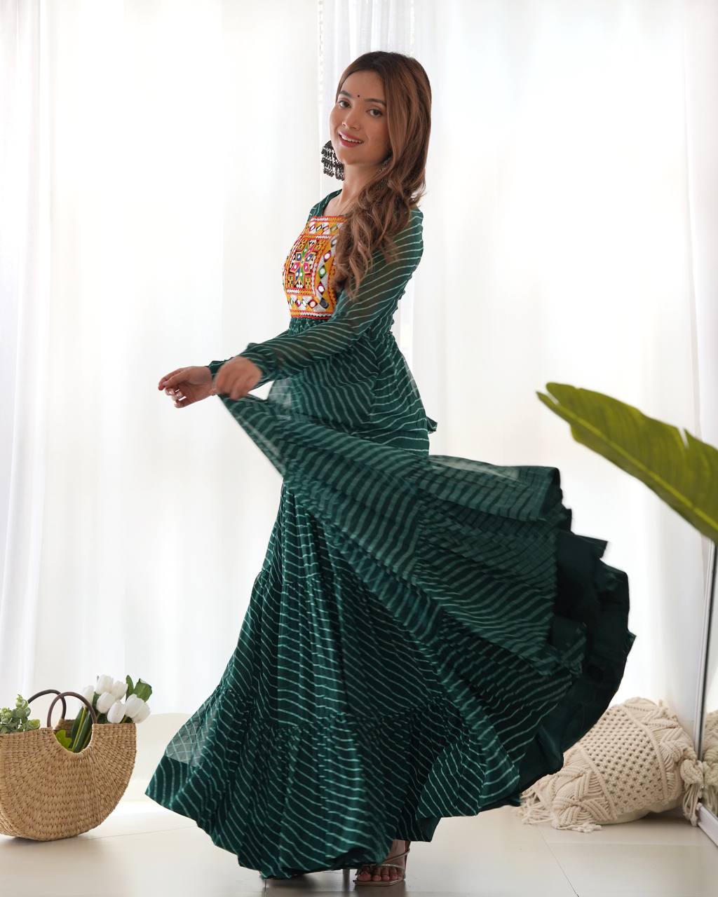 TIMELESS LAHERIYA ANARKALI – DESIGNER FULL FLAIR FOX GEORGETTE READY PIECE