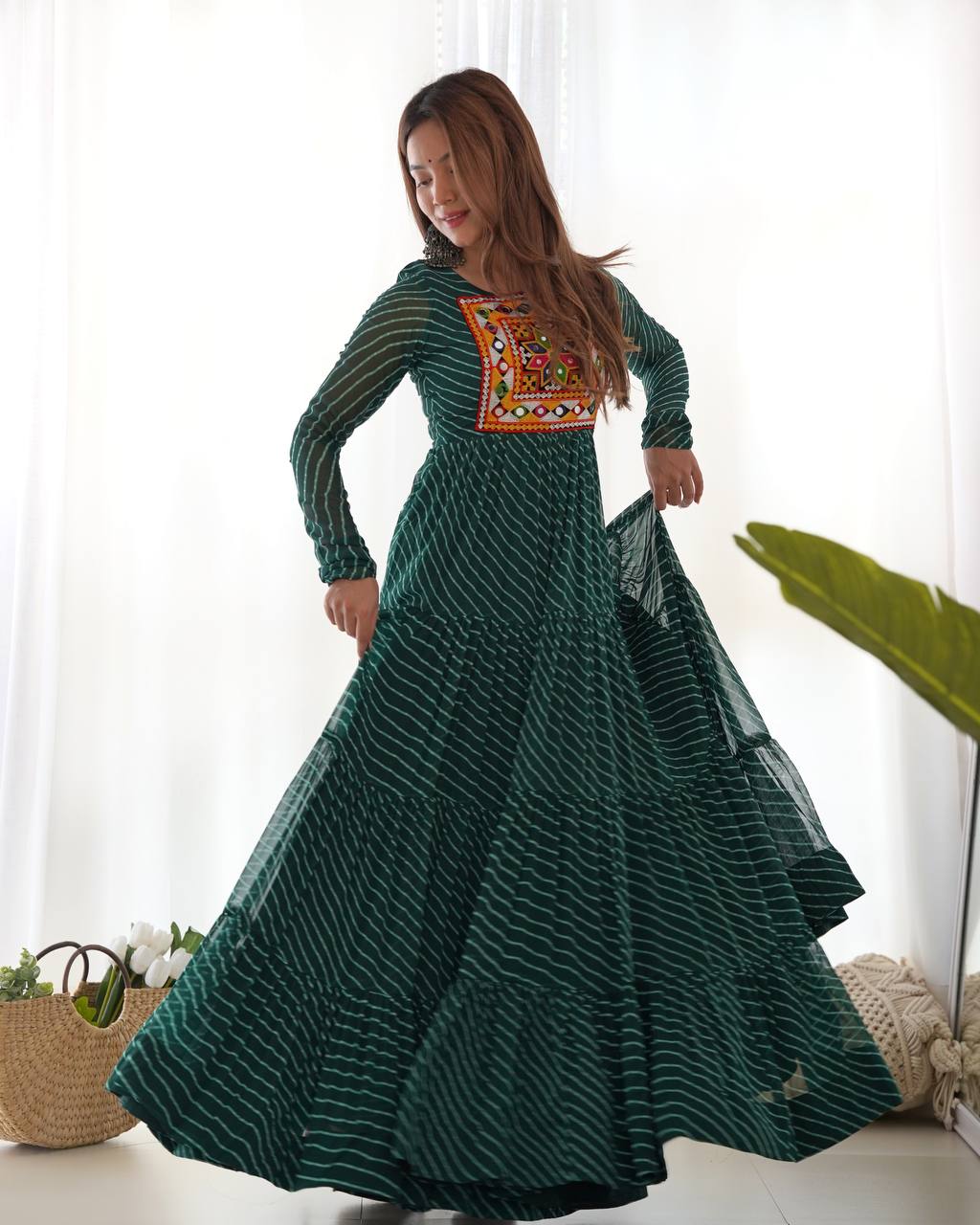 TIMELESS LAHERIYA ANARKALI – DESIGNER FULL FLAIR FOX GEORGETTE READY PIECE