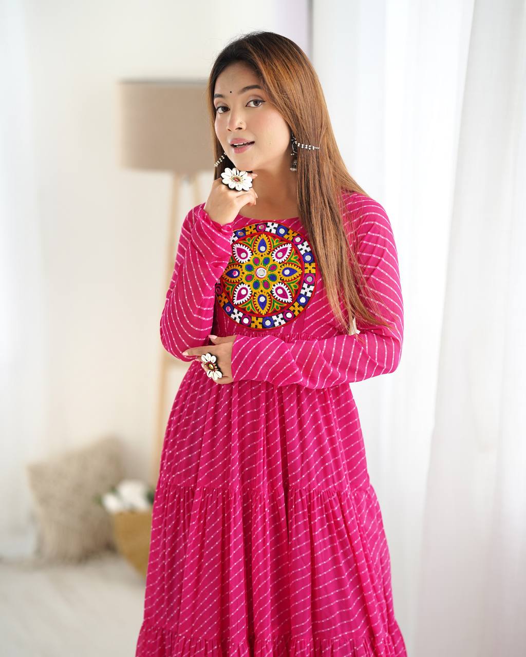 TIMELESS LAHERIYA ANARKALI – DESIGNER FULL FLAIR FOX GEORGETTE READY PIECE