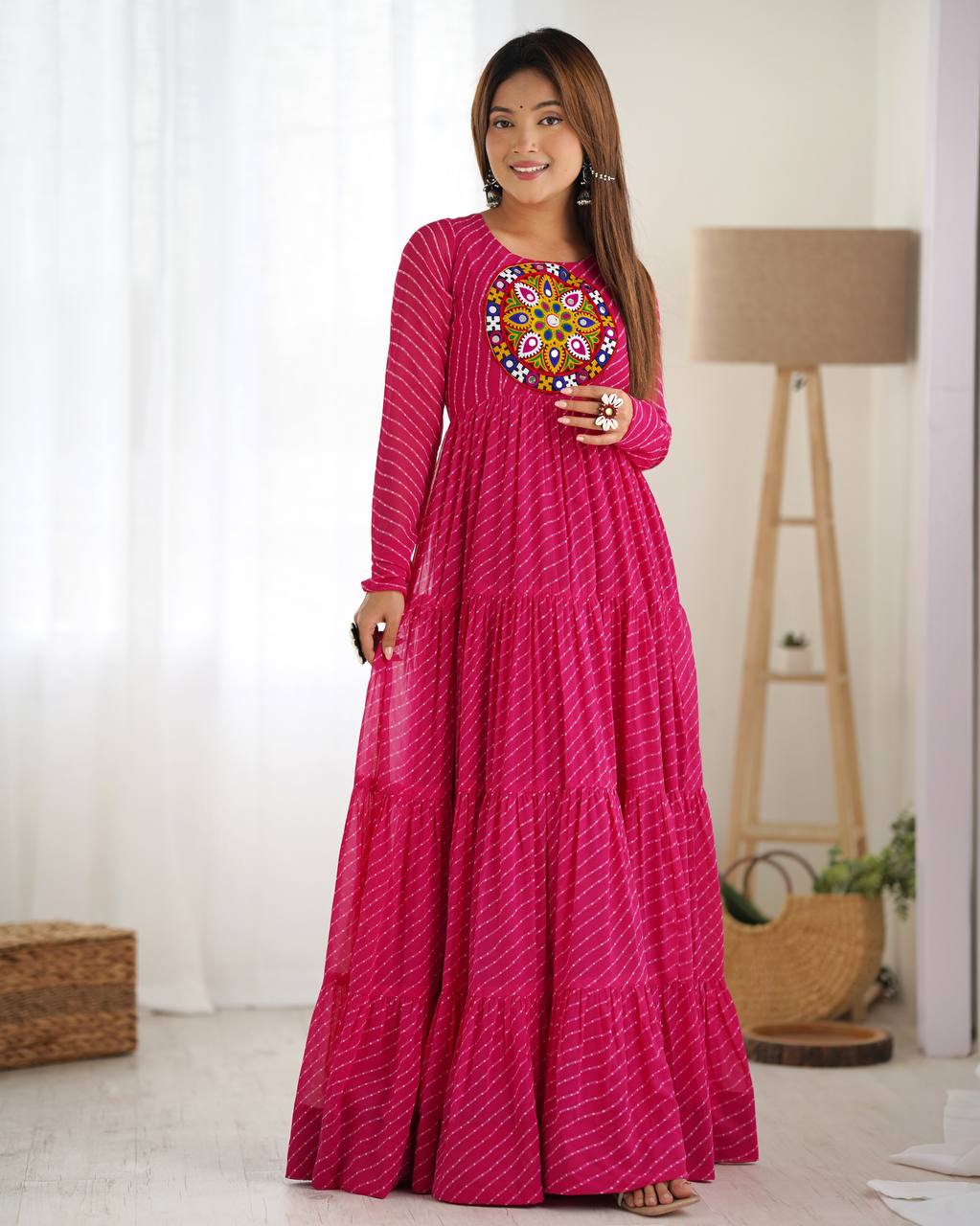 TIMELESS LAHERIYA ANARKALI – DESIGNER FULL FLAIR FOX GEORGETTE READY PIECE