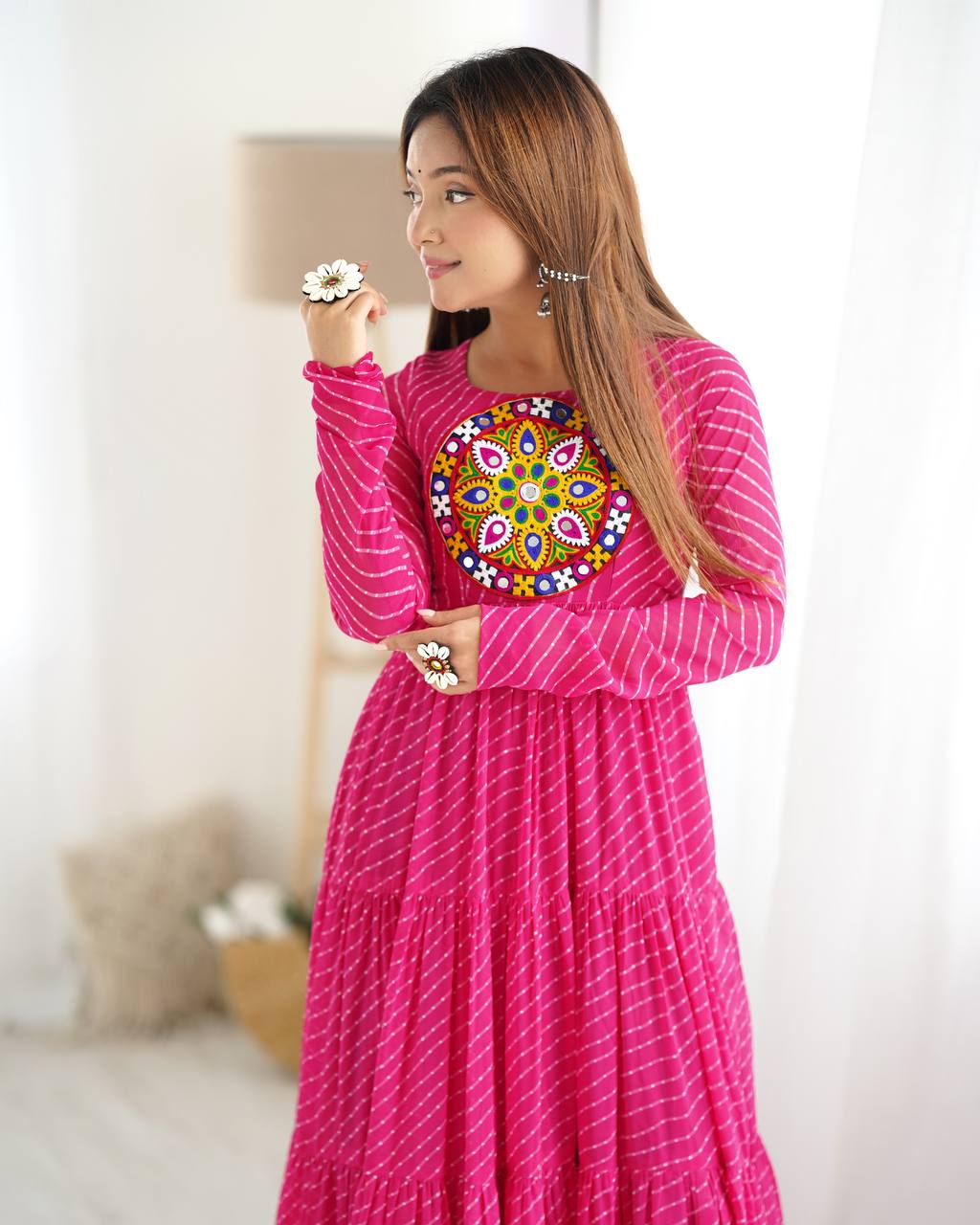TIMELESS LAHERIYA ANARKALI – DESIGNER FULL FLAIR FOX GEORGETTE READY PIECE