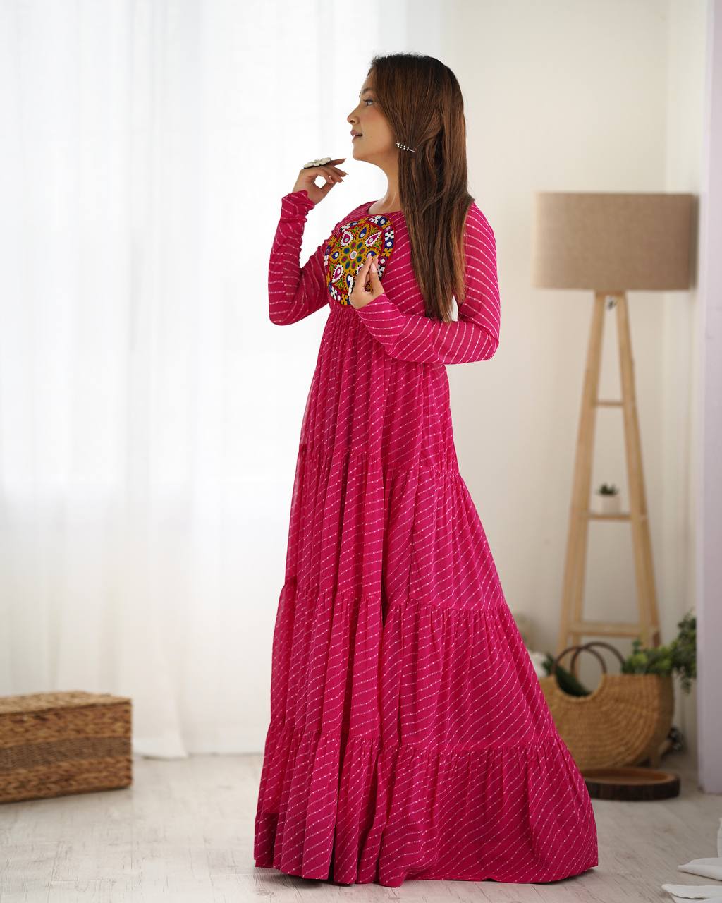 TIMELESS LAHERIYA ANARKALI – DESIGNER FULL FLAIR FOX GEORGETTE READY PIECE