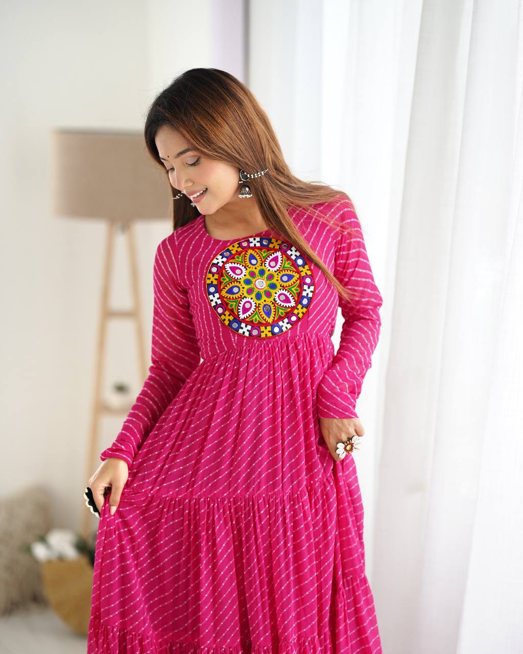 TIMELESS LAHERIYA ANARKALI – DESIGNER FULL FLAIR FOX GEORGETTE READY PIECE