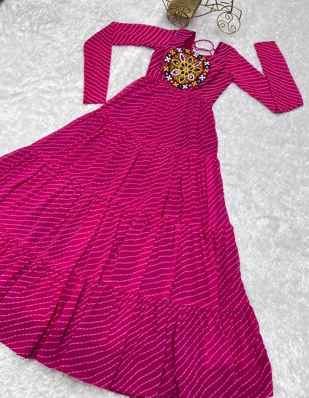 TIMELESS LAHERIYA ANARKALI – DESIGNER FULL FLAIR FOX GEORGETTE READY PIECE