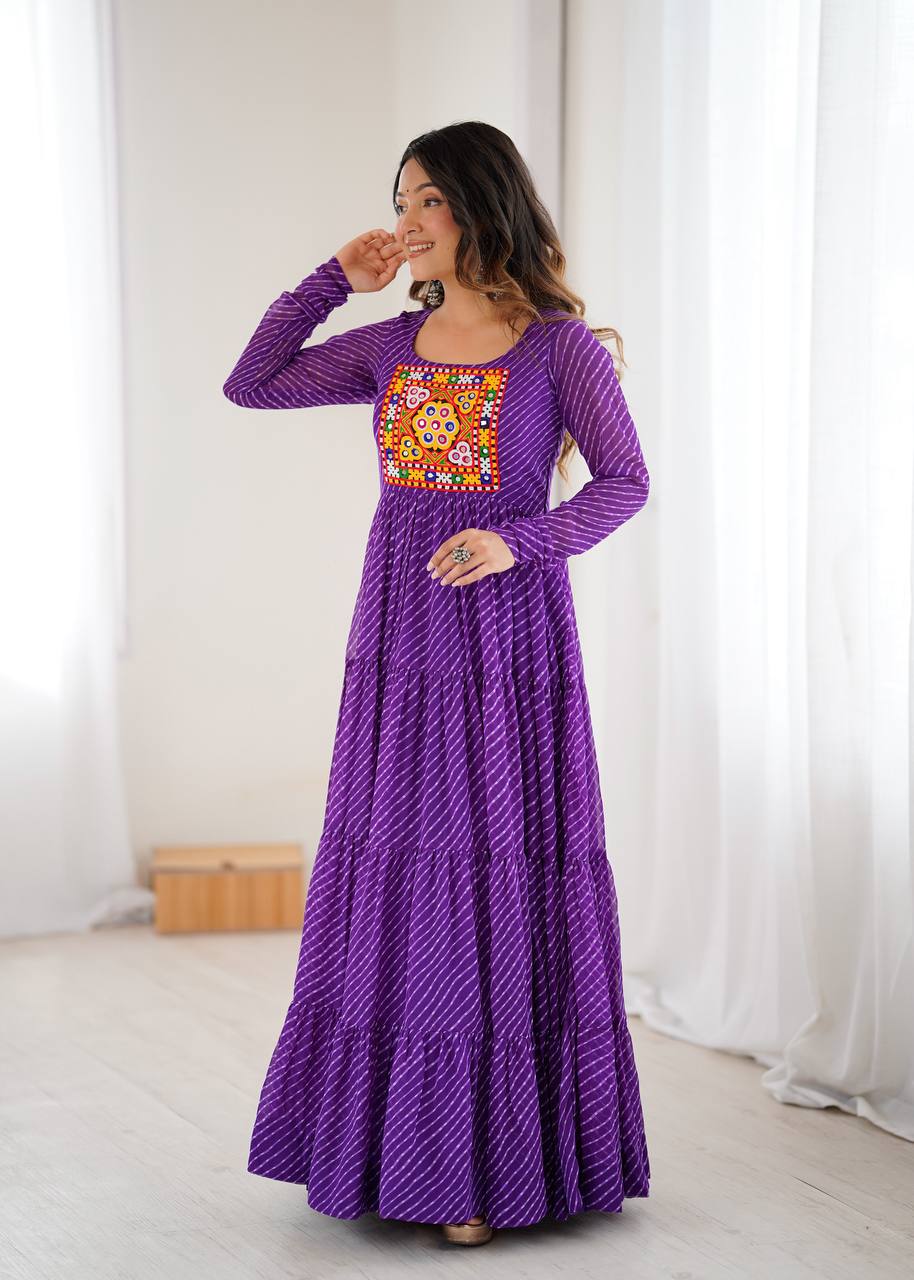 TIMELESS LAHERIYA ANARKALI – DESIGNER FULL FLAIR FOX GEORGETTE READY PIECE