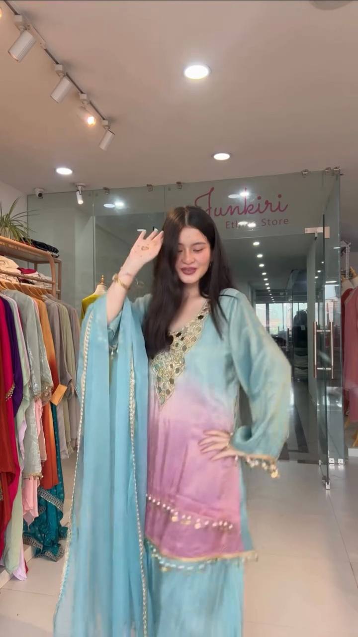 Trendy Women Exclusive Plazo Set With Dupatta Elegant 3 Piece Outfit