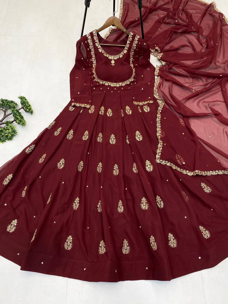 ROYAL SEQUIN WORK GOWN WITH ELEGANT DUPATTA – 2 PIECE EXCLUSIVE EDITION