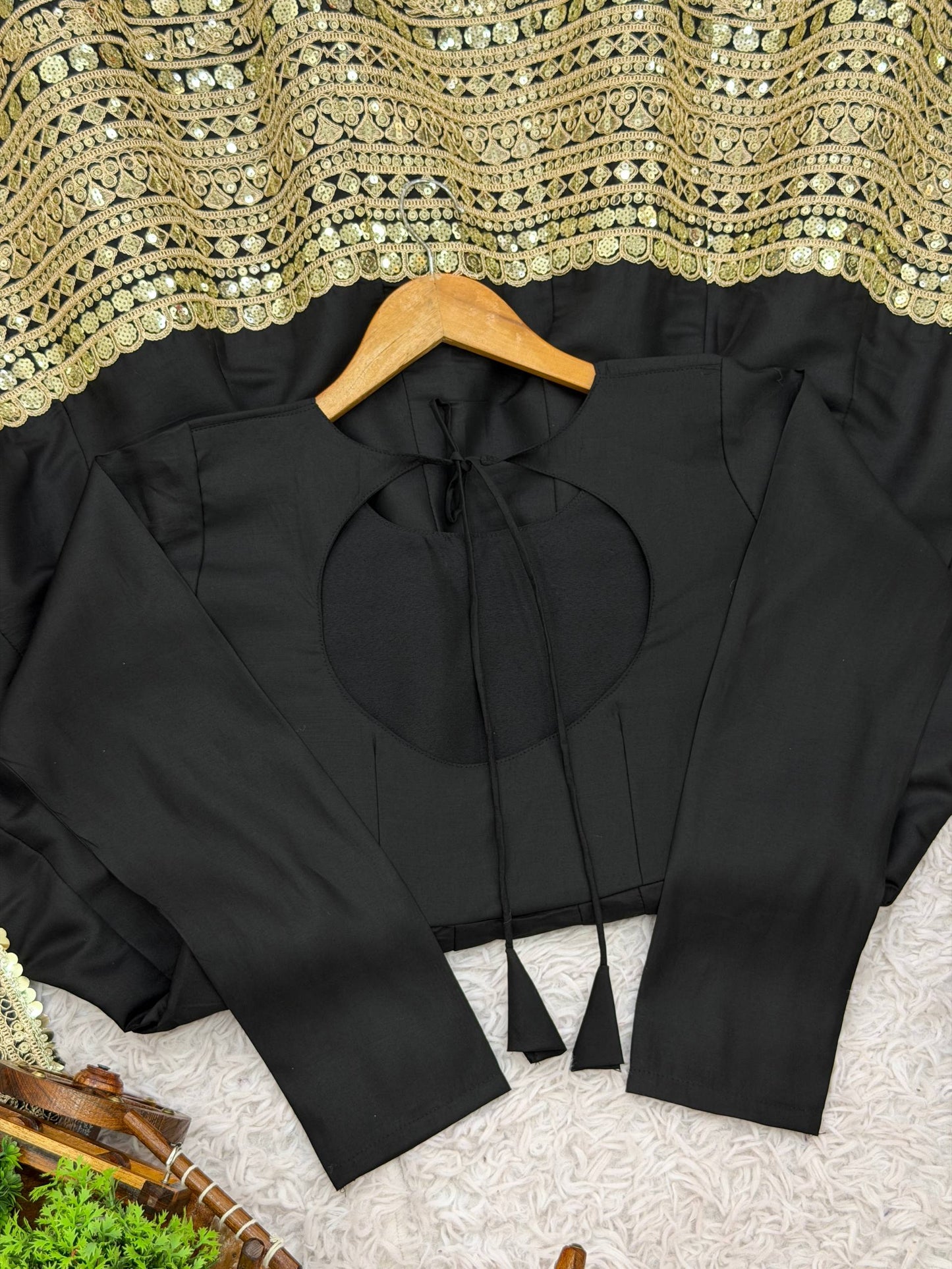 Black anarkali roman silk fully stitched ready to wear collection