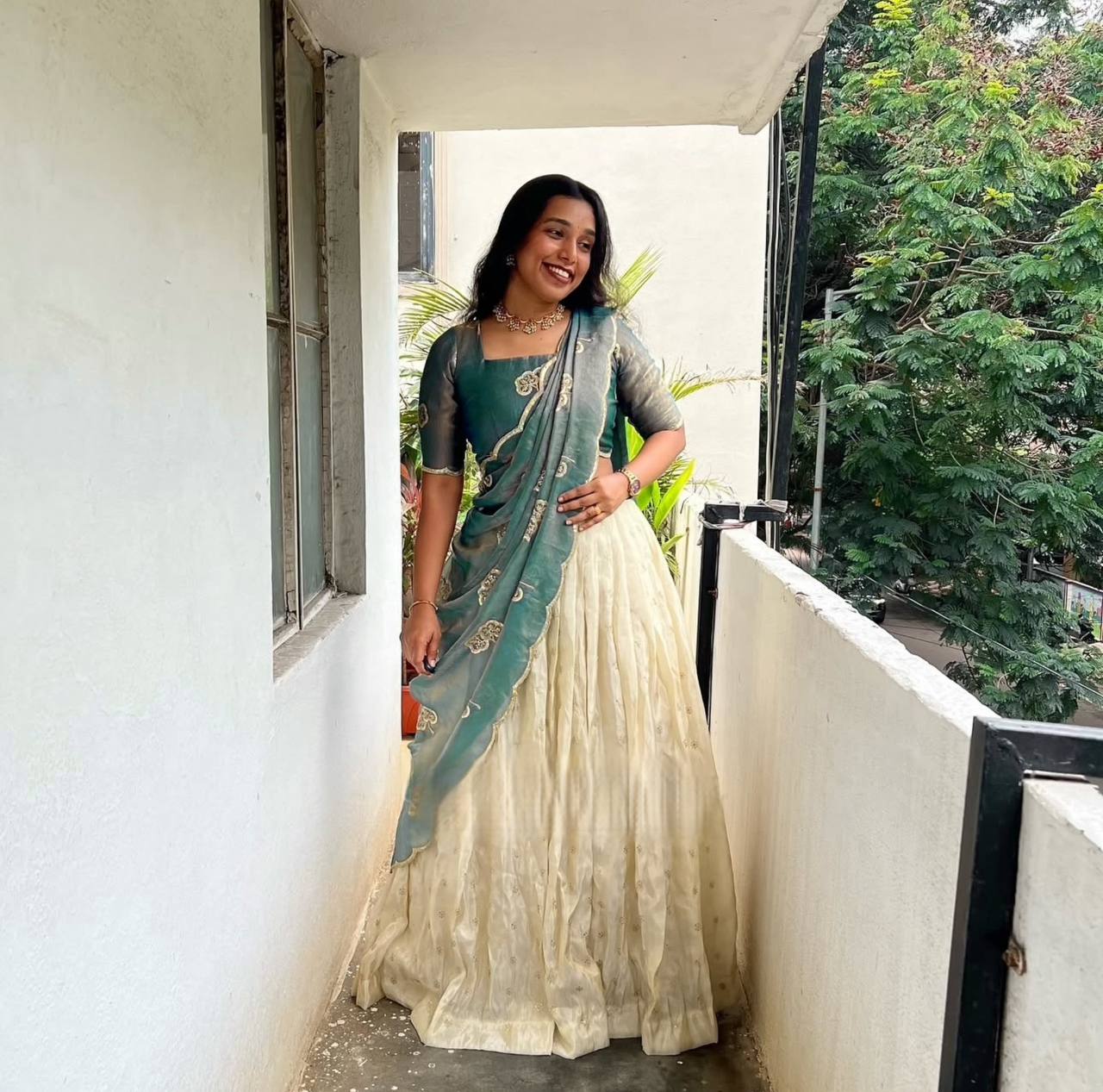 Light Green fendy silk thread & sequence work lehenga choli