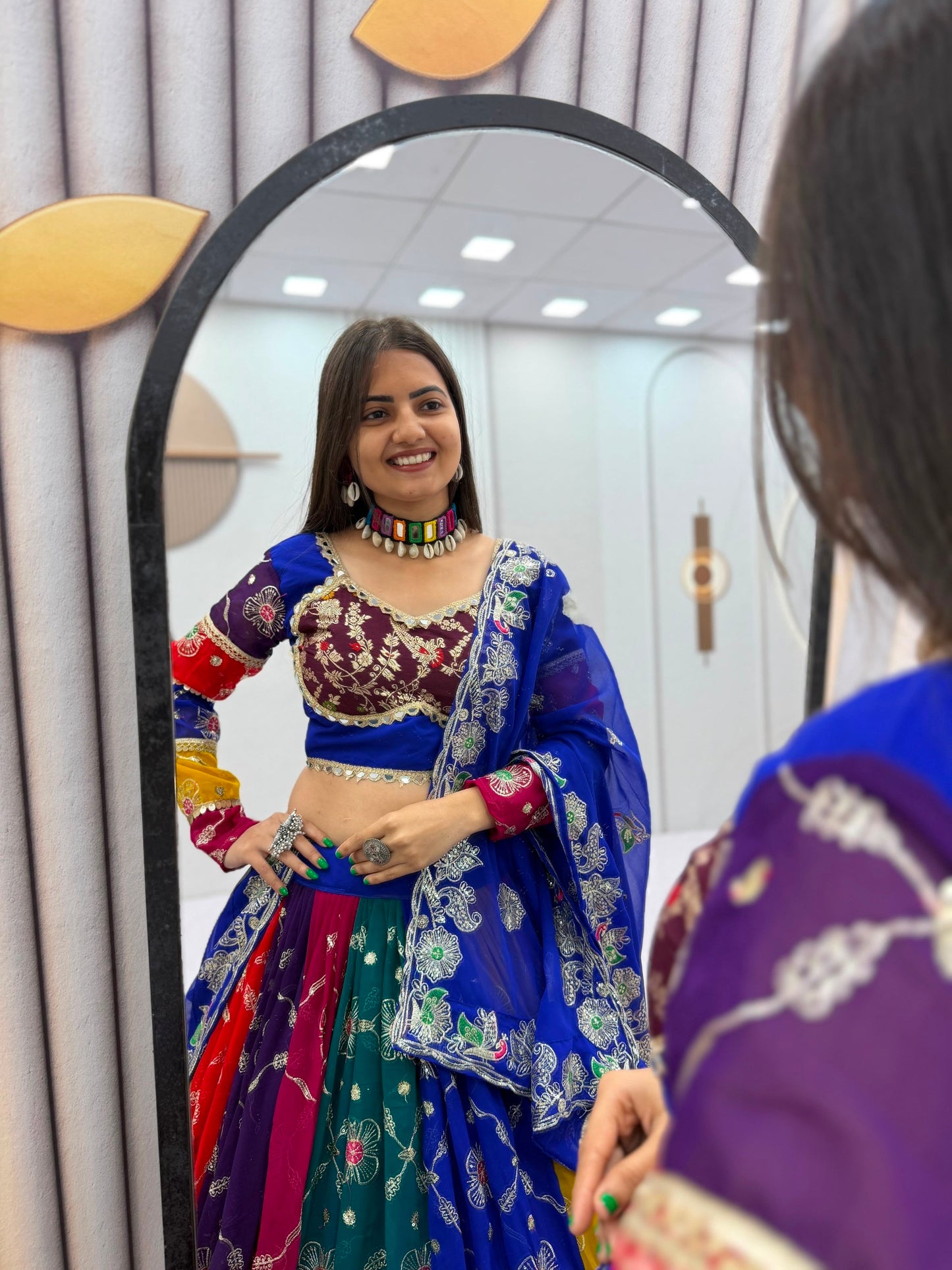 Colorful Floral Embroidered Festive Lehenga Choli with Designer Dupatta