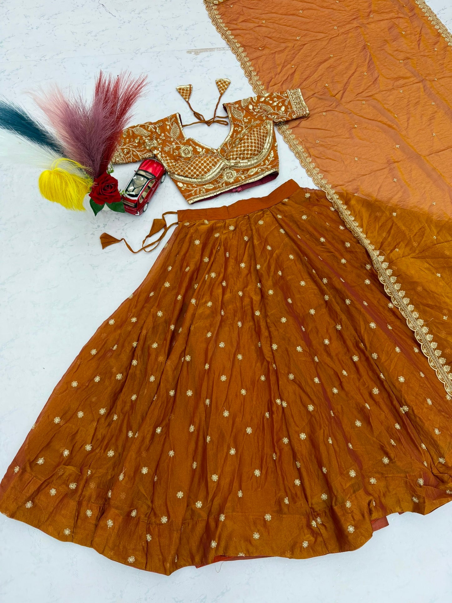 Mustard Yellow & Turquoise Designer Embroidered Lehenga Choli Set with Dupatta | Traditional Festive Wear for Women | Navratri Garba & Dandiya Ethnic Outfit