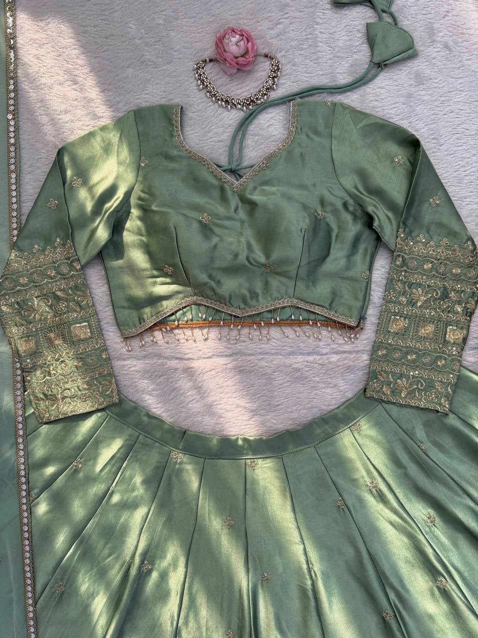Mint Green Lehenga Choli Set
