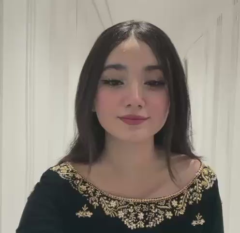 2025 Velvet Winter Collection Exclusive Sequence Embroidered Three Piece Pant Set