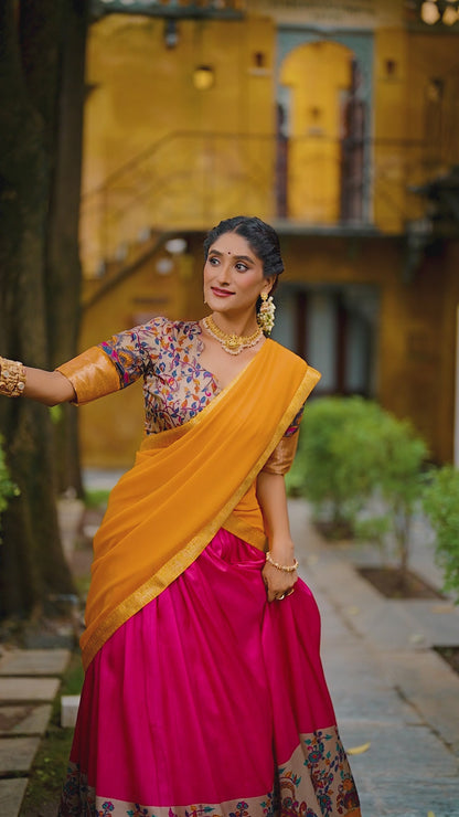 Vibrant Color Gorgeous SIlk with Zari Work Lehenga Choli