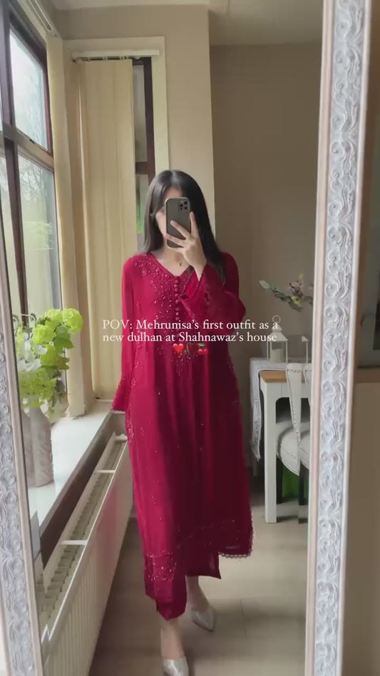 Designer Palazzo Dupatta Three Piece Set Women Sequence Embroidery Party Outfit