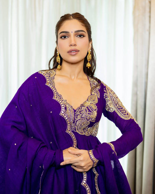 Wedding and Bridal Designer Silk gown with dupatta