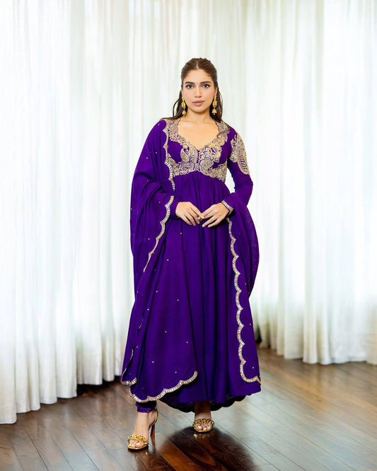 Wedding and Bridal Designer Silk gown with dupatta