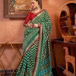 Ethnic Traditonal Patola Silk Saree in Green Color