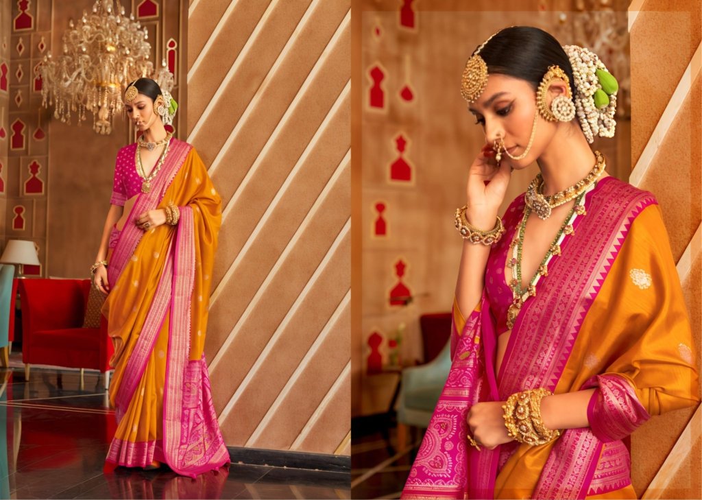 Festive Orange Premium Banarasi Silk Patola Saree