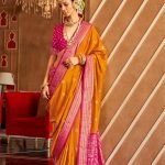 Festive Orange Premium Banarasi Silk Patola Saree