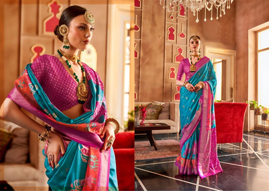 Premium Banarasi Silk Patola Saree with Zari Weaving Work