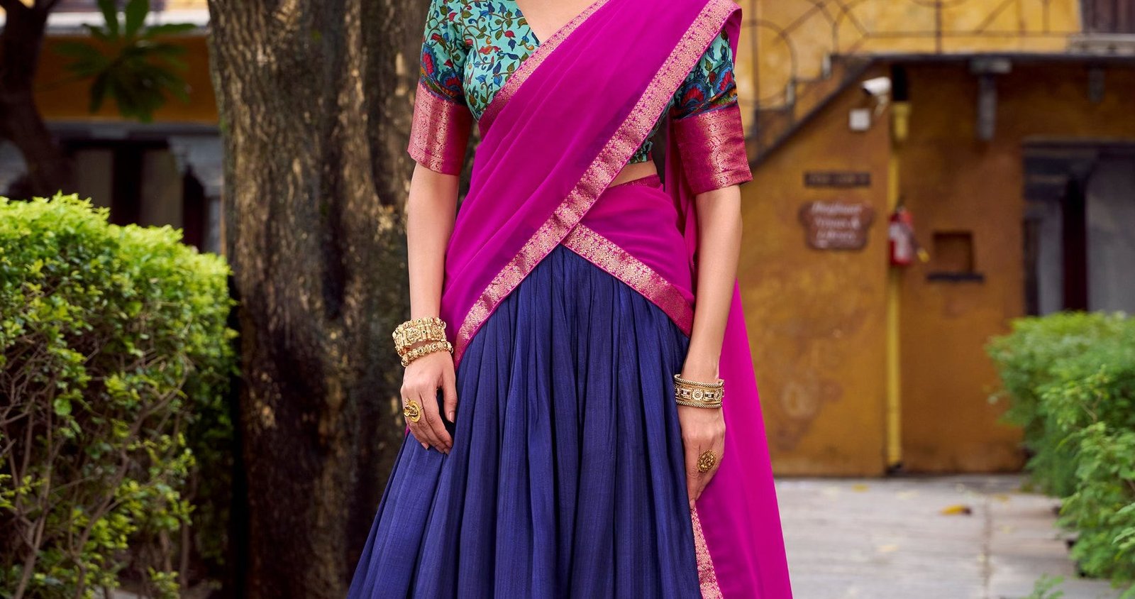 Beautiful Silk Lehenga Choli with Zari Work Detail
