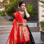 Black Jequard Silk Paithani Lehenga Choli With Dupatta
