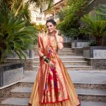 Golden Jequard Silk Paithani Lehenga Choli With Dupatta