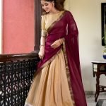 Zari Weaving work Kanchipuram Lehenga Set