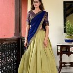 Lace Bordered Weave Work Kanchipuram Lehenga Choli Set