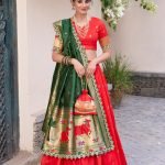 Stunning  Red Silk Paithani Lehenga Choli
