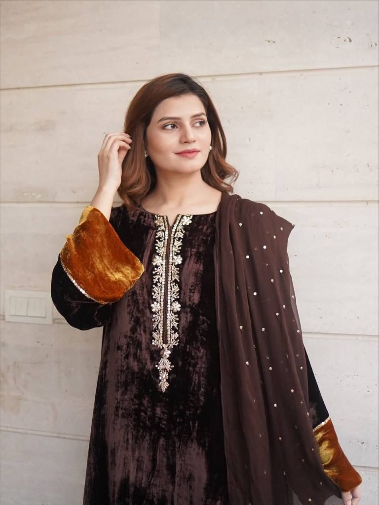 Designer Winter Velvet Plazzo Three Piece Set Women Embroidery Style