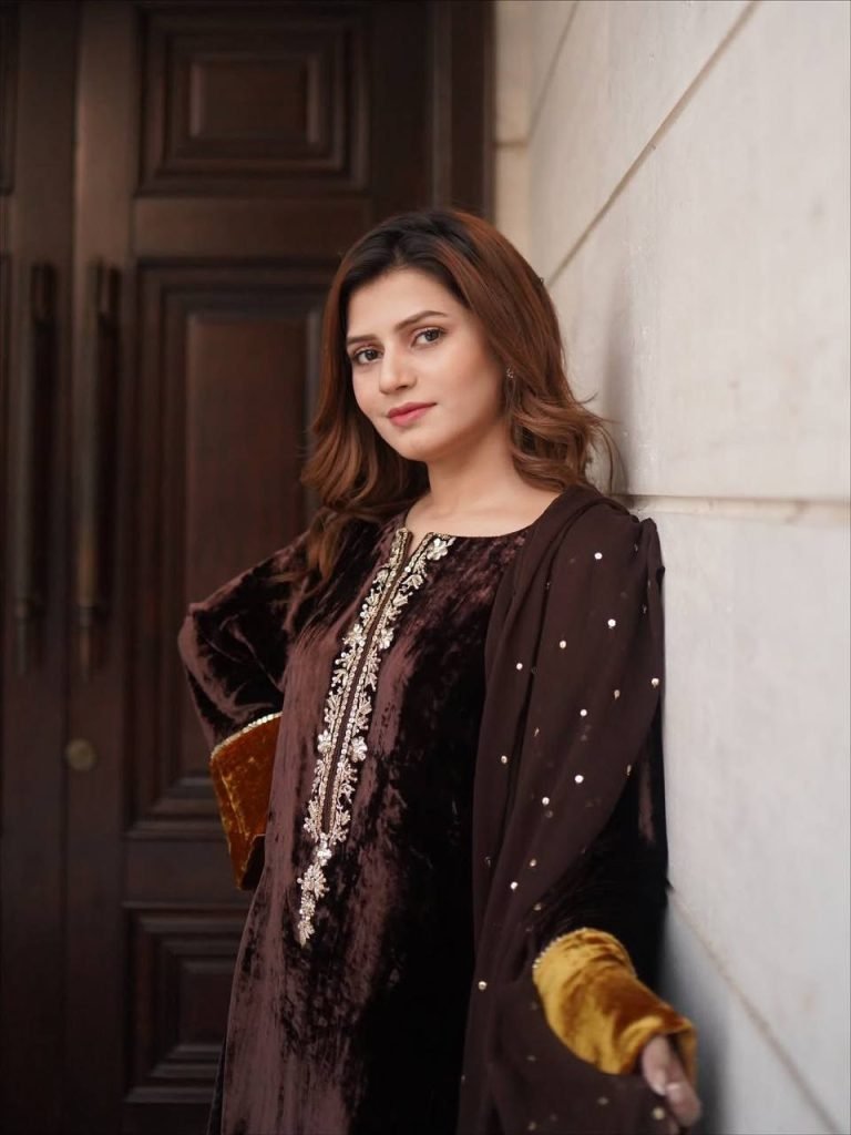 Designer Winter Velvet Plazzo Three Piece Set Women Embroidery Style