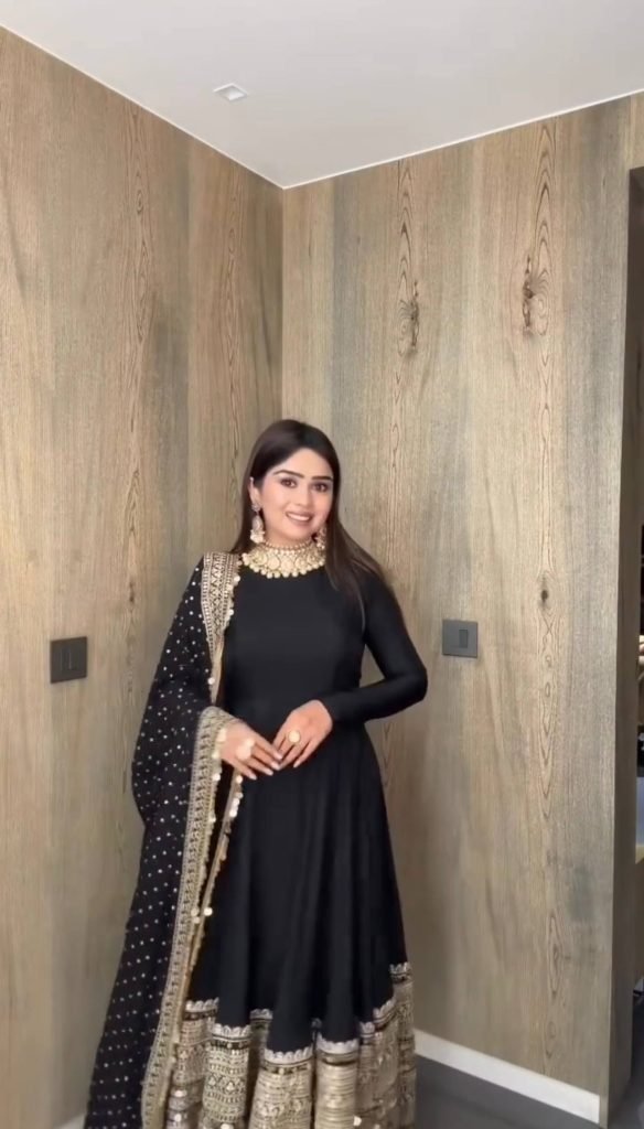 Black anarkali roman silk fully stitched ready to wear collection