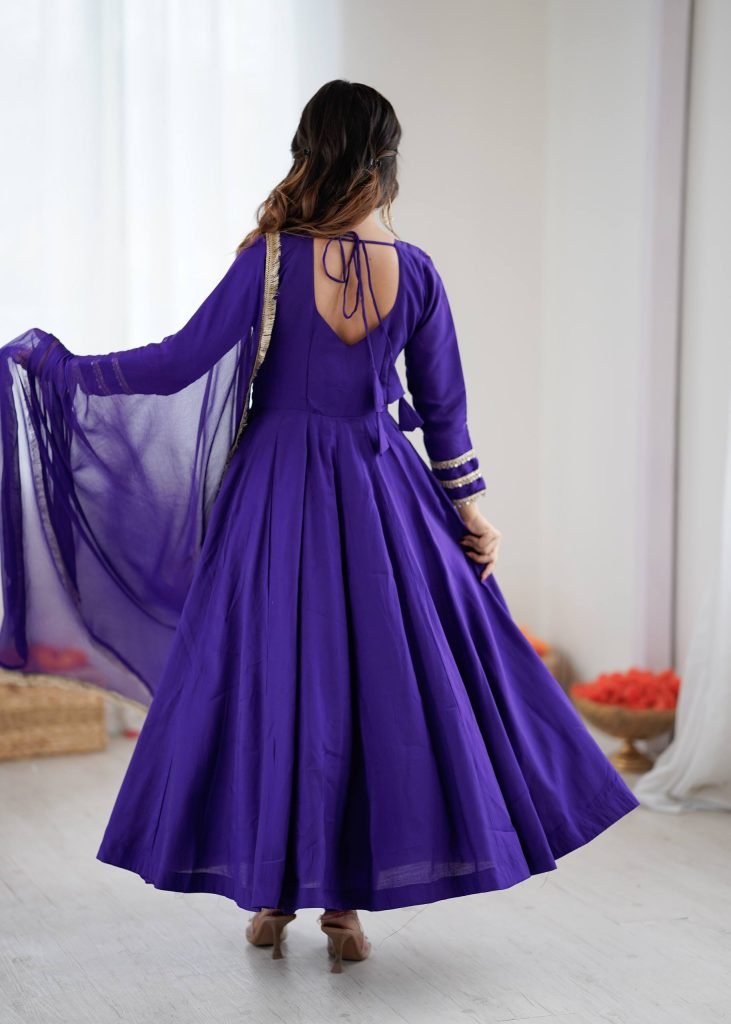 Blue anarkali Roman Stitched ready To Wear Collection