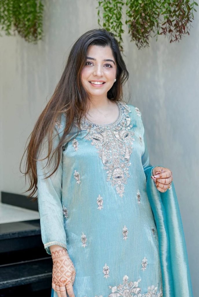 Sky blue pure silky silk with embroidery sequence work top bottom and dupatta set