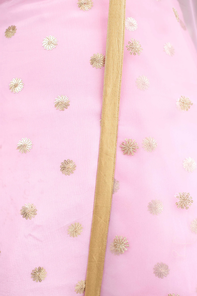 Pink embodies work top bottom and dupatta