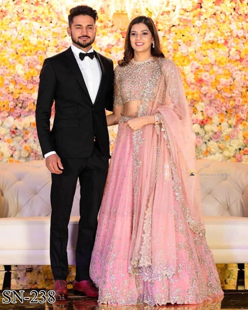 Latest Light Pink Color Sequin Work Lehenga