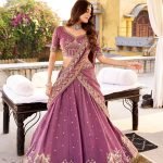 Purple chocolate crush embroidery work lehenga choli
